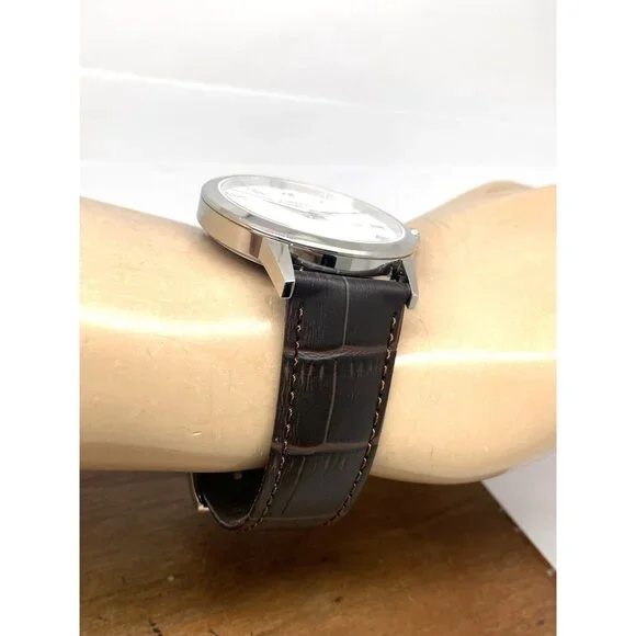 Tissot Men's Watch T1294101601300 Swiss Quartz White Dial Brown Leather 42mm - Picture 12 of 14